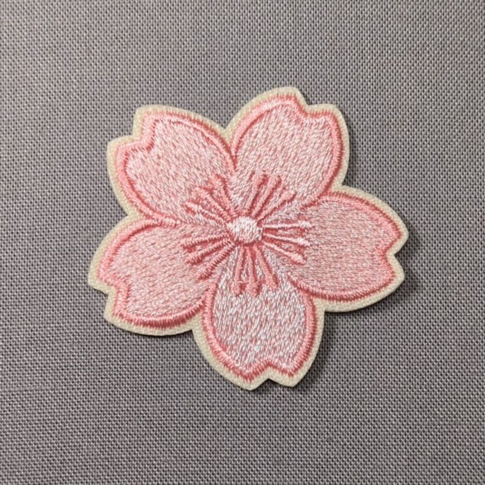 Pink Cherry Blossom Flower Iron On Patch | Floral Patch